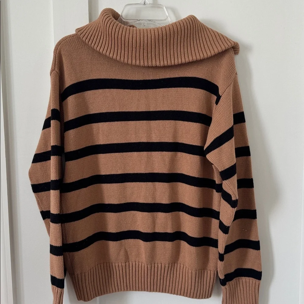 Tuckernuck English Factory Striped Knitted Half Zip Up Sweater Size S
